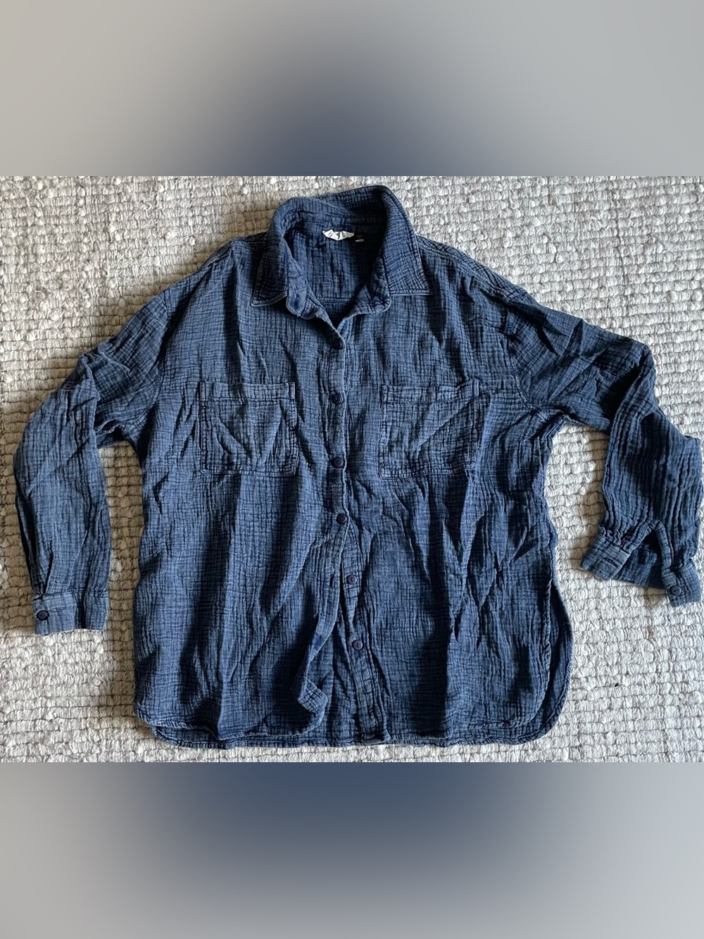 Women’s Navy Blue Button-Down Shirt